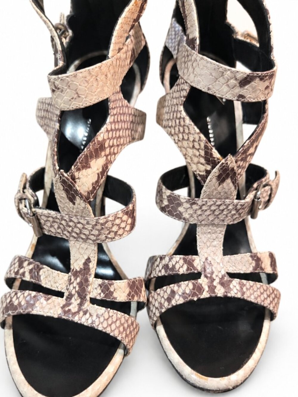 Giuseppe Zanotti Python-Embossed Gladiator Heels EU 41